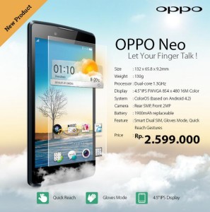 Oppo Neo R831, harga Oppo Neo R831